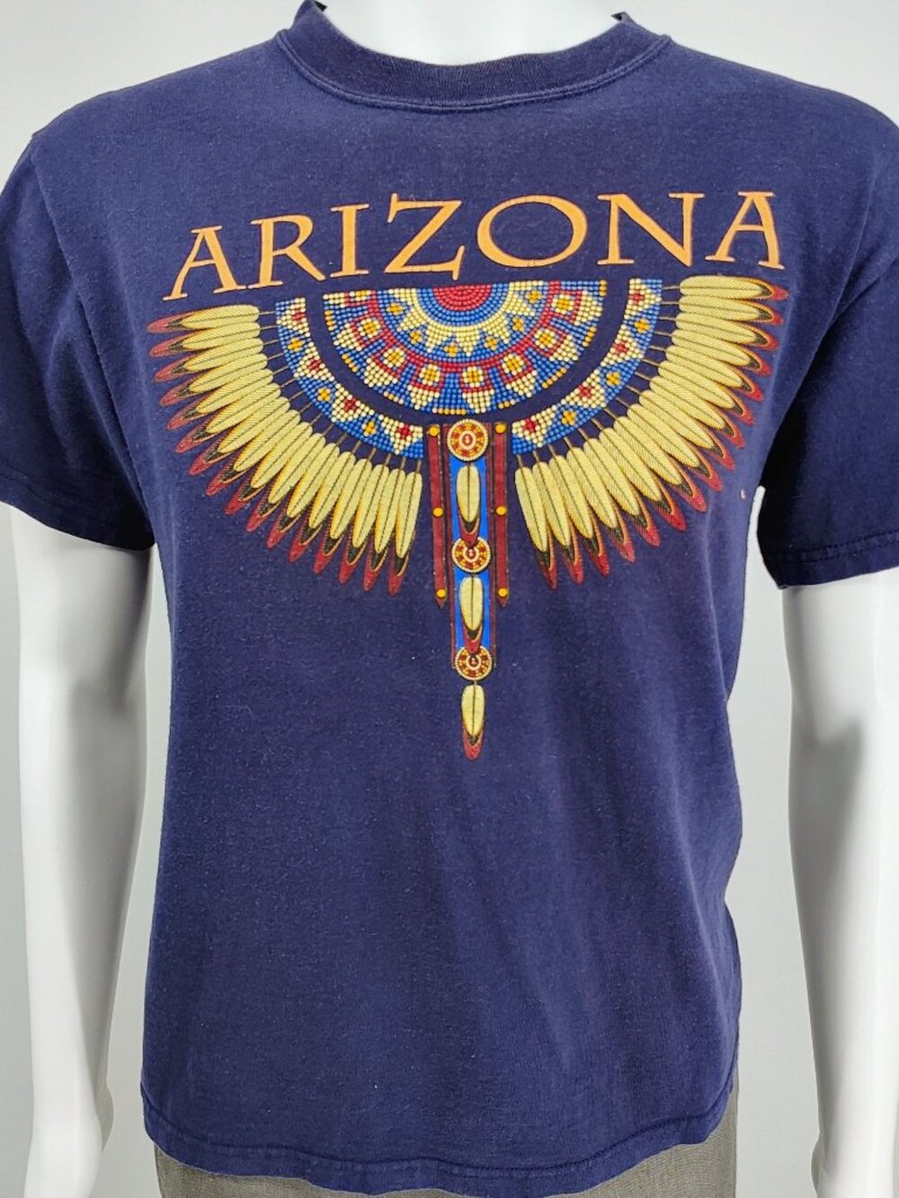 Vintage 1990s Sportex Made in USA "Arizona" Headdress Raised Texture T-Shirt -M